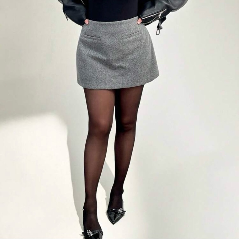 Gray Cozy Miniskort